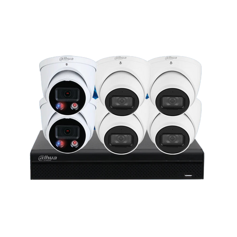 Dahua 6 MP + 8 Channels Kits: 2 x Fixed TiOC and 4 x Fixed Turret Cameras with 8CH AI NVR, GR-DH-6MP8CH-AI