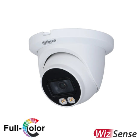 Dahua 4MP Full-colour Warm LED Fixed-focal Eyeball WizSense Network Camera AI Turret Fixed Camera DH-IPC-HDW3449TMP-AS-LED-0280B - CCTV Guru