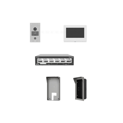 Uniview 0250T0P3 7-Inch IP Video Intercom Kit with PoE Switch — product view