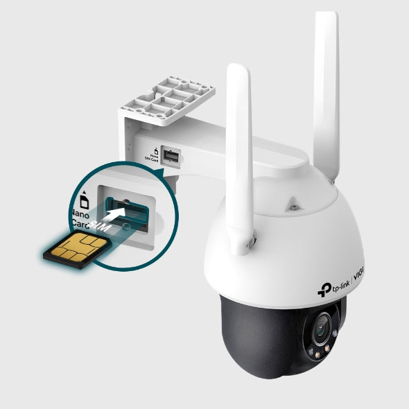 TP-Link VIGI 4MP C540-4G(4mm) Outdoor Full-Colour 4G Pan Tilt Network Camera, 4mm Lens, 4G Mobile Networking, Automatic Tracking, 360° Monitoring