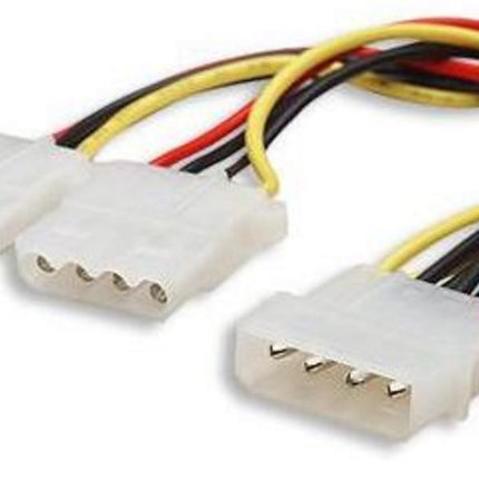 8ware Internal Power Molex Cable 20cm - 5.25' 4 pins Male to 2x 5.25' 4 pins Female 18AWG RoHS - CCTV Guru