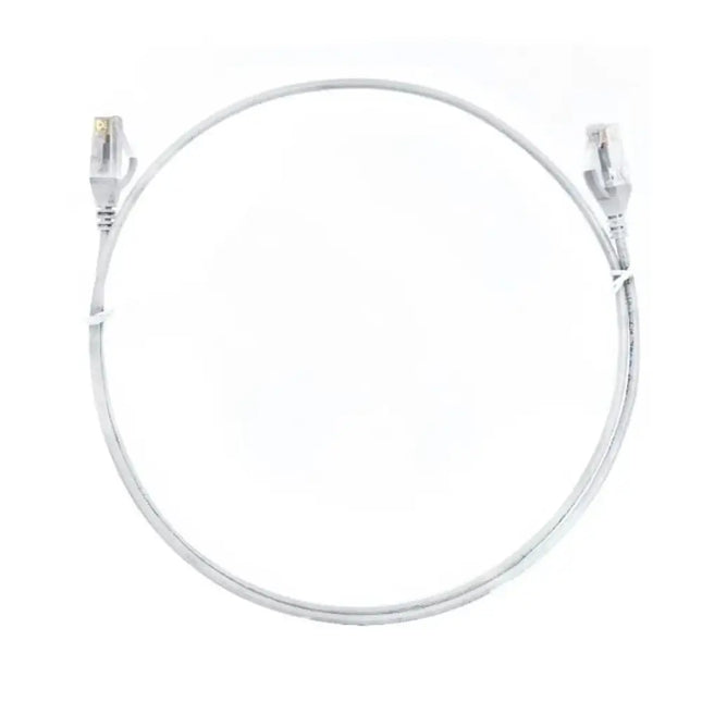 8ware 15-meter white ultra-thin slim CAT6 network patch cord with snagless RJ45 connectors.