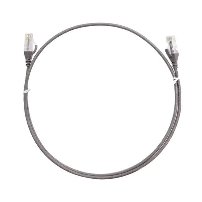 8ware 1-meter grey ultra-thin slim CAT6 network patch cord with snagless RJ45 connectors.