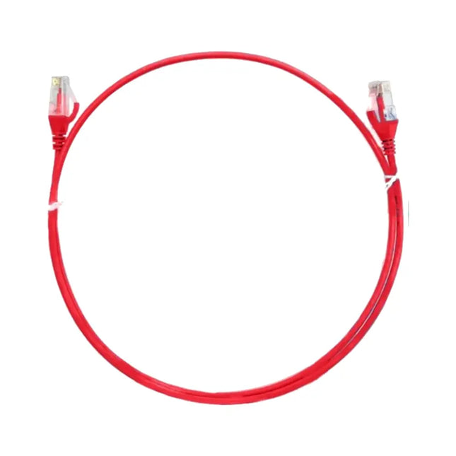 8ware 20-meter red ultra-thin slim CAT6 network patch cord with snagless RJ45 connectors.