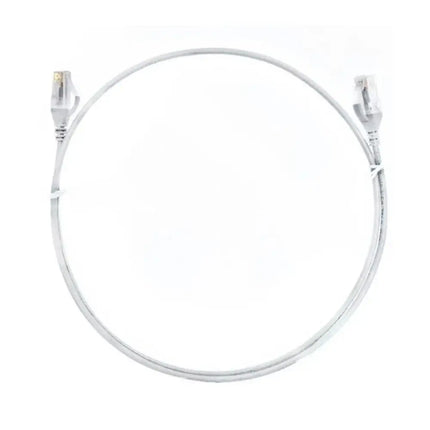 8ware 2-meter white ultra-thin slim CAT6 network patch cord with snagless RJ45 connectors.