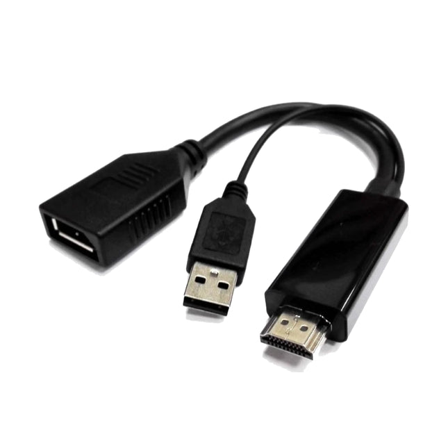 8ware 4K HDMI male to DisplayPort female active adapter converter cable with USB power connection.