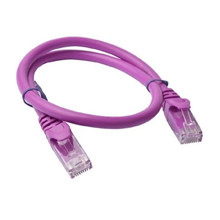 8ware Cat6 Patch Cable 0.25M Purple 26AWG UTP front view
