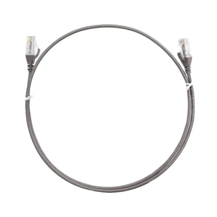 8ware 0.25-meter grey ultra-thin slim CAT6 network patch cord with snagless RJ45 connectors.