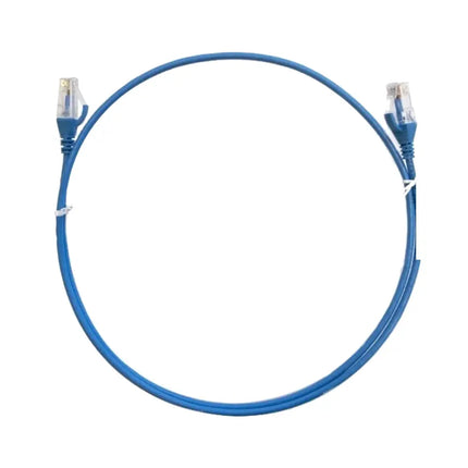 8ware 0.25-meter blue ultra-thin slim CAT6 network patch cord with snagless RJ45 connectors.