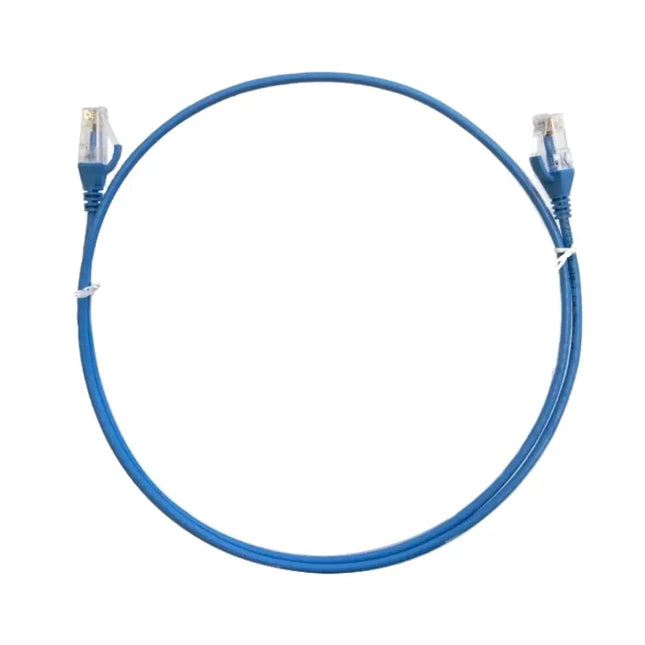 8ware 10-meter blue ultra-thin slim CAT6 network patch cable with snagless RJ45 connectors.