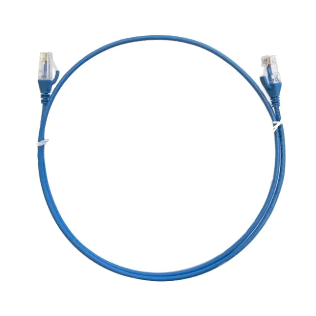 8ware 15-meter blue ultra-thin slim CAT6 network patch cable with snagless RJ45 connectors.
