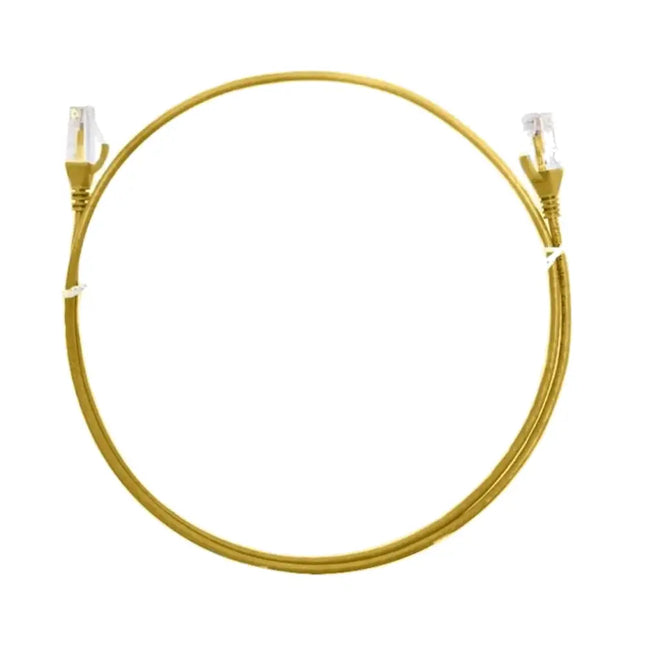 8ware 15-meter yellow ultra-thin slim CAT6 network patch cord with snagless RJ45 connectors.