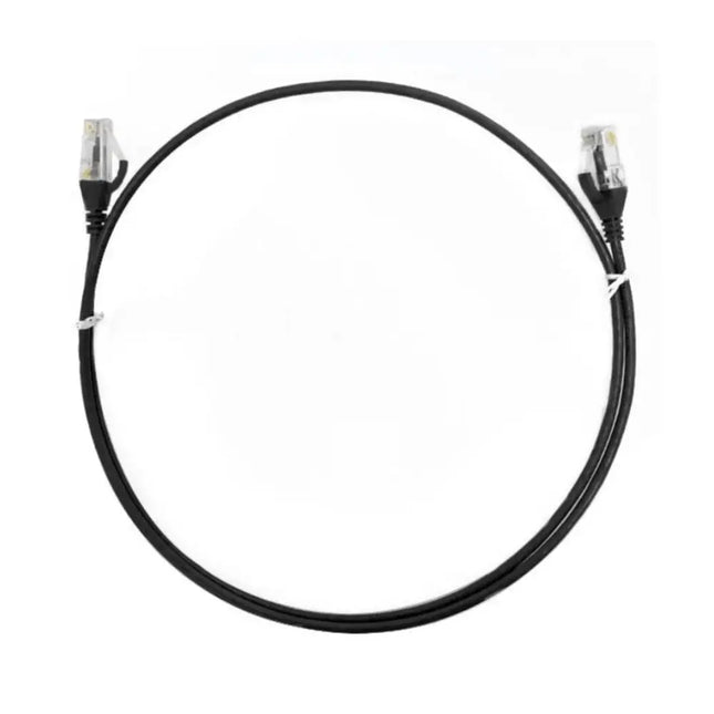 8ware 2-meter 200cm black ultra-thin slim CAT6 UTP network patch cord with snagless RJ45 connectors.
