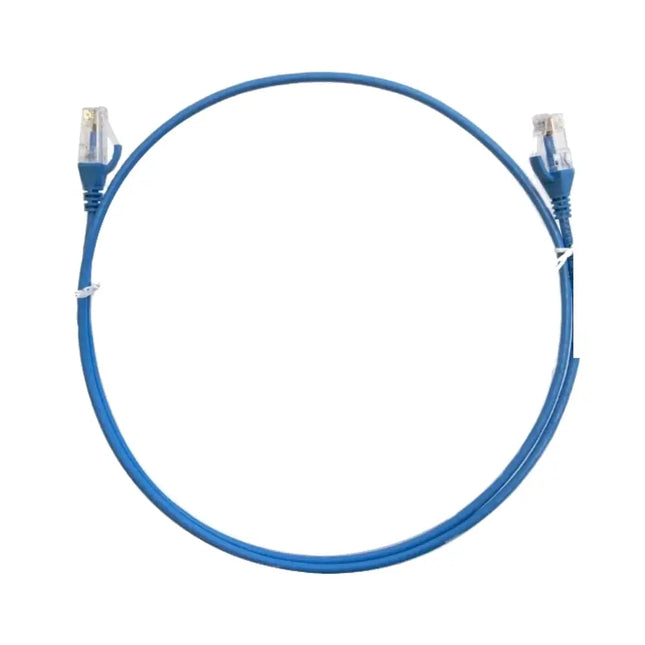 8ware 2-meter blue ultra-thin slim CAT6 network patch cord with snagless RJ45 connectors.