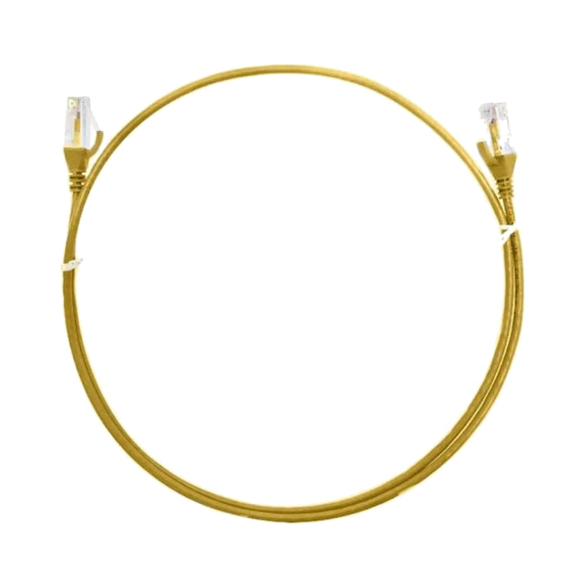 8ware 3-meter yellow ultra-thin slim CAT6 network patch cord with snagless RJ45 connectors.