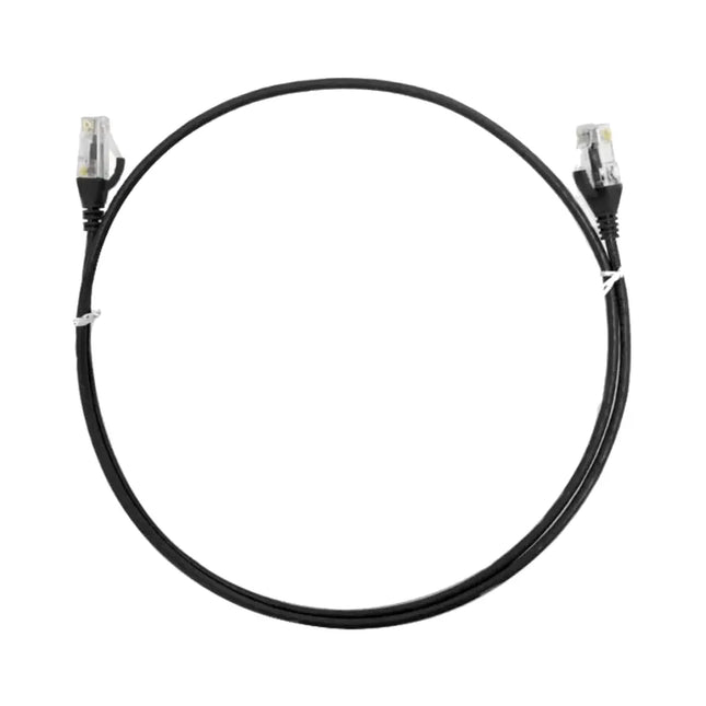 8ware 5-meter black ultra-thin slim CAT6 network patch cord with snagless RJ45 connectors.