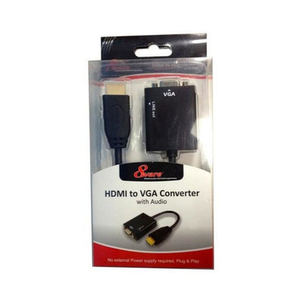 8ware HDMI male to VGA female video converter dongle adapter with 3.5mm stereo audio output port.