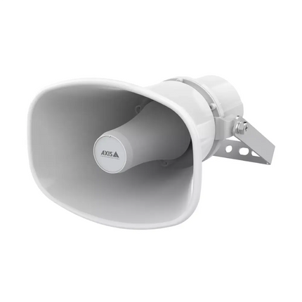 AXIS C1310-E Mk II rugged outdoor IP horn speaker with PoE for clear long-range voice alerts and mass notification.