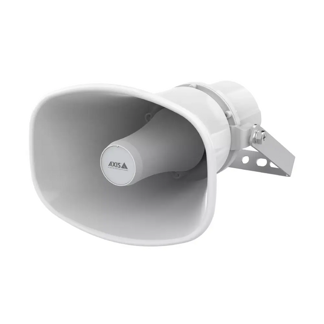 AXIS C1310-E Mk II rugged outdoor IP horn speaker with PoE for clear long-range voice alerts and mass notification.