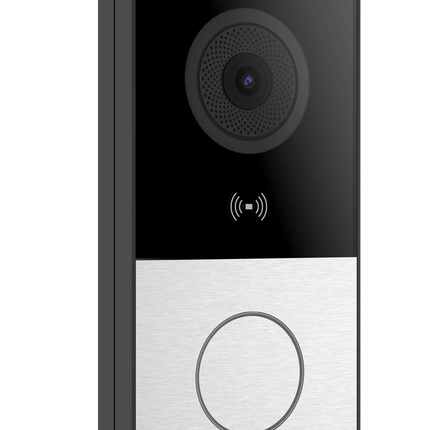 Wall-mounted Akuvox E12W outdoor door station with IP65 weather-resistant housing.