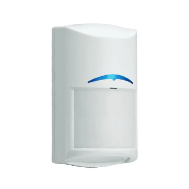 Front view of a white Bosch Commercial Series Gen2 TriTech AM motion detector featuring active infrared anti-mask technology and dual PIR and microwave sensor windows for premium commercial security systems.