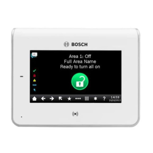 Bosch B942W G-Series white 4.3-inch touchscreen alarm keypad with built-in proximity reader for B9512G, Australia