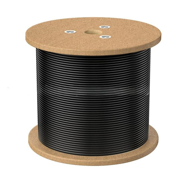 8Ware 350m CAT6A UTP LAN Network Cable Roll on a Reel Black 24AWG PVE HDPE 7.4mm UV Stabilised Jacket >305m