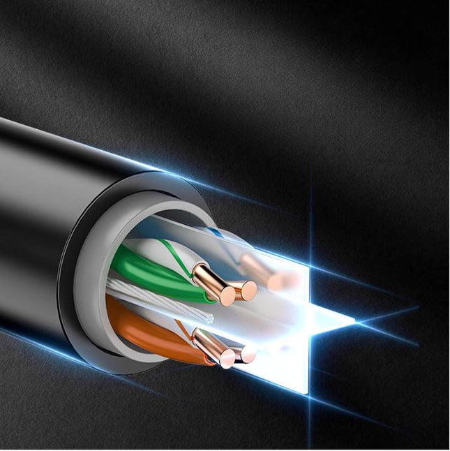 8Ware 350m CAT6A UTP LAN Network Cable Roll on a Reel Black 24AWG PVE HDPE 7.4mm UV Stabilised Jacket >305m