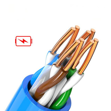 8Ware 350m CAT6A Ethernet LAN Cable Roll Blue Bare Copper Twisted Core PVC Jacket >305m