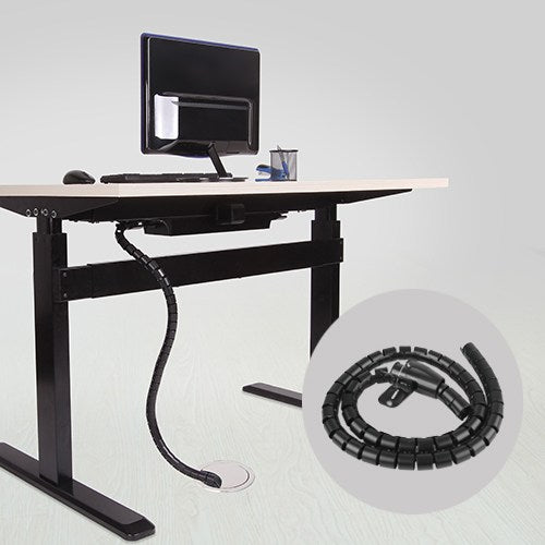 Brateck 30mm/1.2' Diameter Coiled Tube Cable Sleeve  Material Polyethylene(PE) Dimensions 1000x30mm -Black