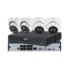 Dahua 4 x 8MP + 8CH Kit: 2 x 8MP TiOC and 2 x 8MP Turret Cameras with 8CH AI NVR, Black, GR-DH-8M8C2T2TIOCW