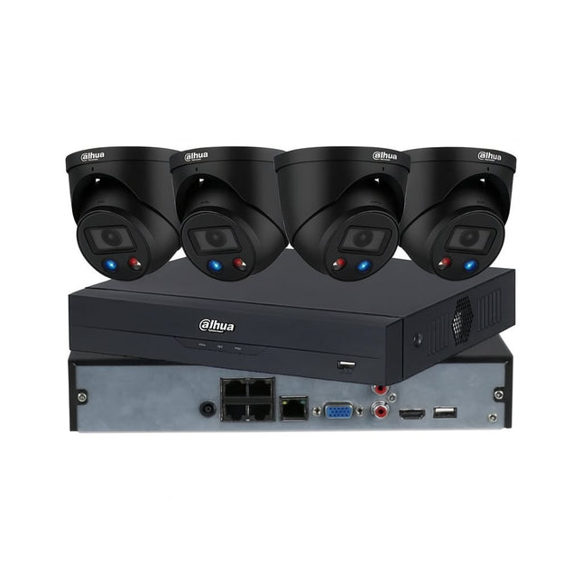 Dahua 4 x 8MP TiOC CCTV Kit: Full Colour Night Vision, Audible Warning And Two-way Audio with PoE AI NVR