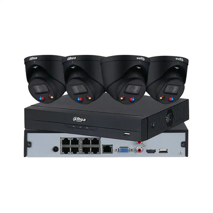Dahua 4 x 8MP TiOC CCTV Kit: Full Colour Night Vision, Audible Warning And Two-way Audio with PoE AI NVR