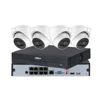 Dahua 5MP CCTV Kit with 4 Turret Cameras and 8 channel NVR – Front View and Back view of NVR