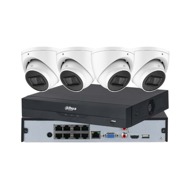 Dahua 5MP CCTV Kit with 4 Turret Cameras and 8 channel NVR – Front View and Back view of NVR