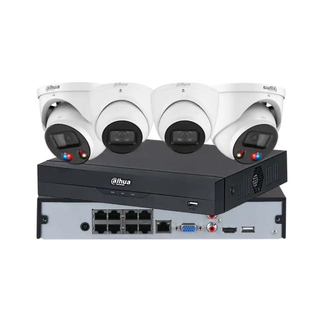 Dahua 6MP 8 Channel Security Camera Kit: 2 x DH-IPC-HDW3666EMP-S-AUS 2 x DH-IPC-HDW3649H-AS-PV-ANZ 1 x DHI-NVR4108HS-8P-AI/ANZ