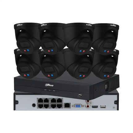 Dahua 8 x 8MP TiOC CCTV Kit with AI NVR Black Colour