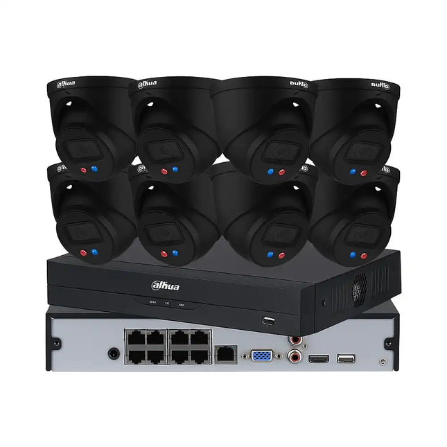 Dahua 8 x 8MP TiOC CCTV Kit with AI NVR Black Colour