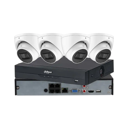 Dahua 8MP CCTV Kit: 4 x 8MP Turret Cameras + 4 Channel AI NVR