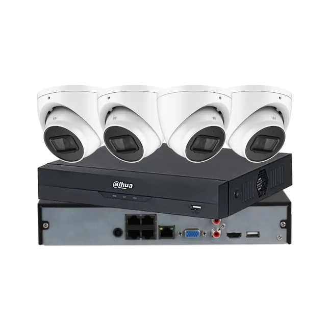 Dahua 8MP CCTV Kit: 4 x 8MP Turret Cameras + 4 Channel AI NVR