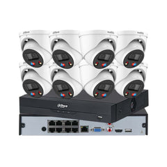 Dahua 8 x 8MP TiOC CCTV Kit with AI NVR White Colour