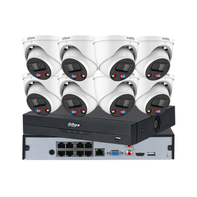 Dahua 8 x 8MP TiOC CCTV Kit with AI NVR White Colour