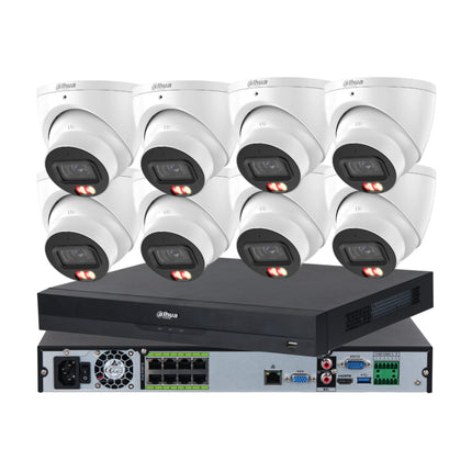 Dahua AcuPick Full Colour CCTV Kit: 2 x 8MP (4K) Cameras with One-way Audio &amp; 8 Channel NVR