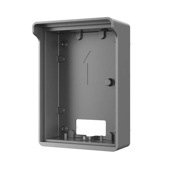 Dahua DH-AC-VTM05R silver aluminium surface mounting bracket and protective rain shield specifically designed for the VTO2202F-P villa door station.