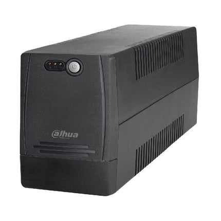 Dahua DH-PFM350-360 600VA 360W line-interactive desktop tower UPS front perspective view.