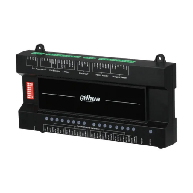 Dahua DHI-VTM416 master elevator lift controller board supporting up to 128 floors cascading access control via RS485 and Wiegand.