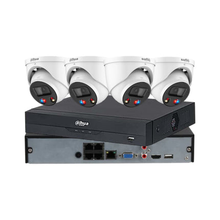 Dahua 4 x 6MP TiOC CCTV Kit: Full Colour Night Vision, Audible Warning & Two-way Audio