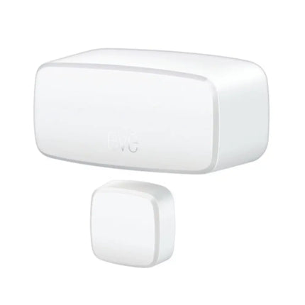 White Eve wireless door and window smart contact sensor featuring future-proof Matter integration and Thread networking technology for multi-platform smart home automation.