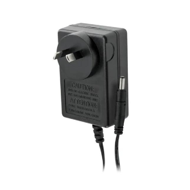 Unbranded 12V DC plug-in replacement power supply adapter with Australian 3-pin mains lead, compatible with security cameras and NVR recorders.