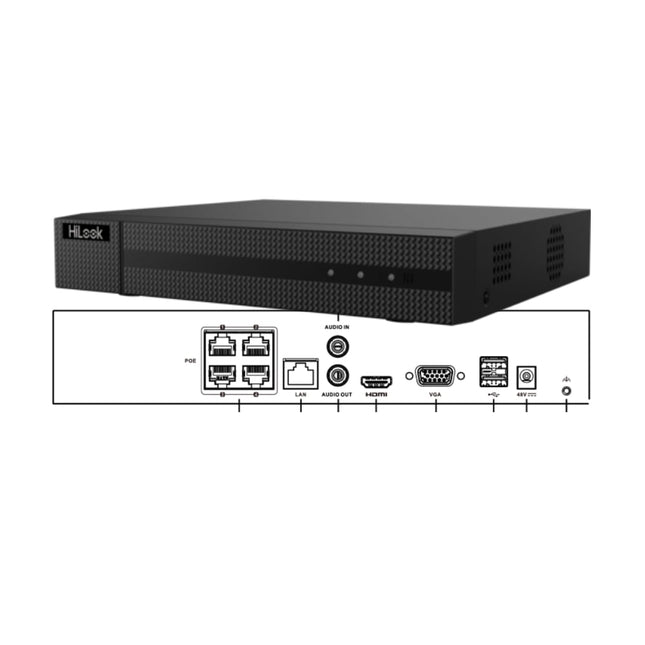 HiLook NVR-104MH-C/4P 4 Channel 4K Mini Recorder with 4 x PoE Ports Rare View